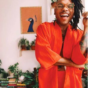 Tonle Handmade Unisex Kimono Wrap Style Jacket, Size Medium